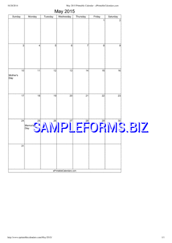 May 2015 Calendar 3 pdf free